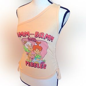 THE FLINSTONES Ruched Asymmetrical Top